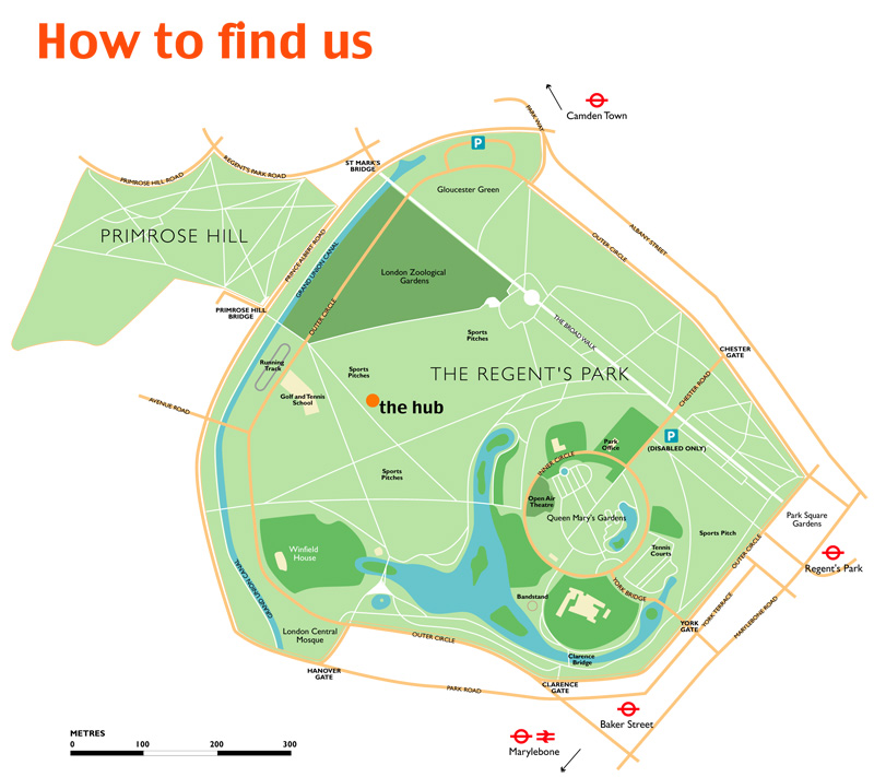 The Hub Regents Park map